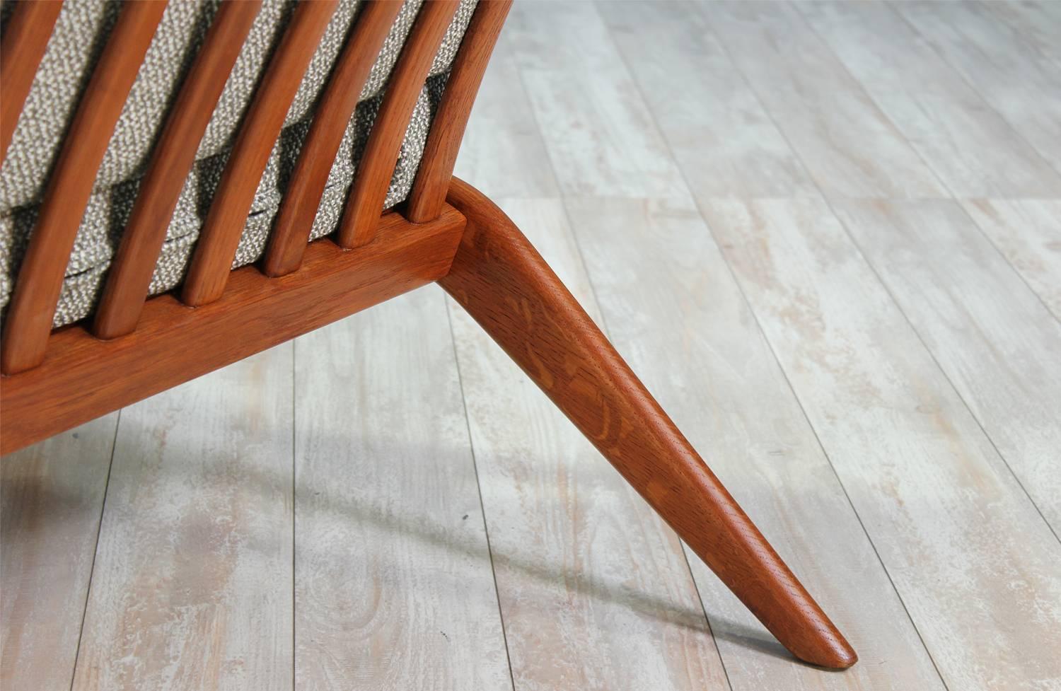 Fabric Folke Ohlsson “Scissor” Teak Lounge Chair for DUX