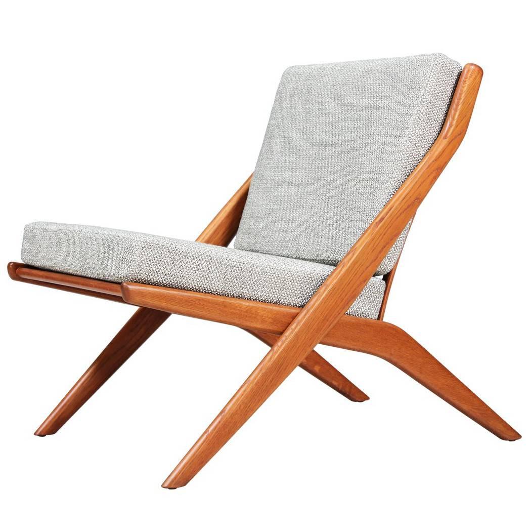 Folke Ohlsson “Scissor” Teak Lounge Chair for DUX