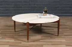 Folke Ohlsson Model 1304-T Coffee Table w/ Roman Travertine Top for Dux