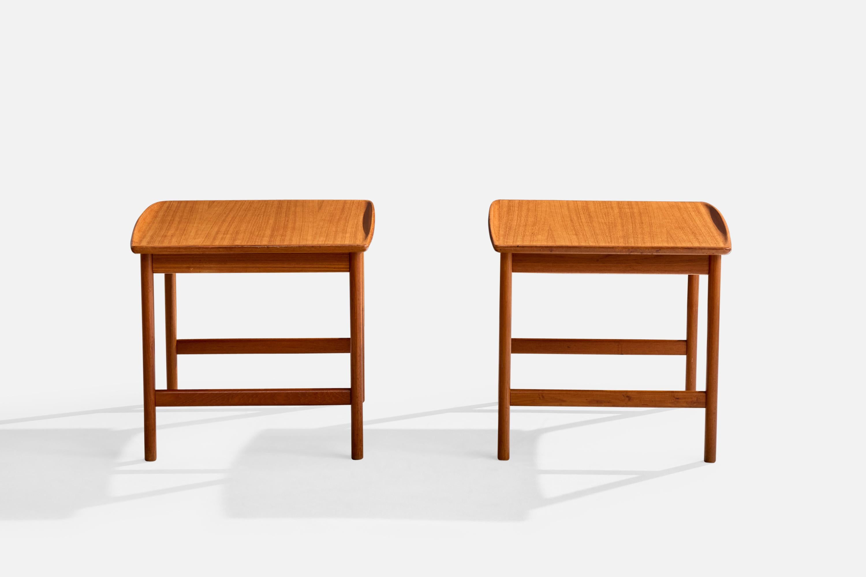 Mid-20th Century Folke Ohlsson, Side Tables, Teak, Sweden, 1950s For Sale