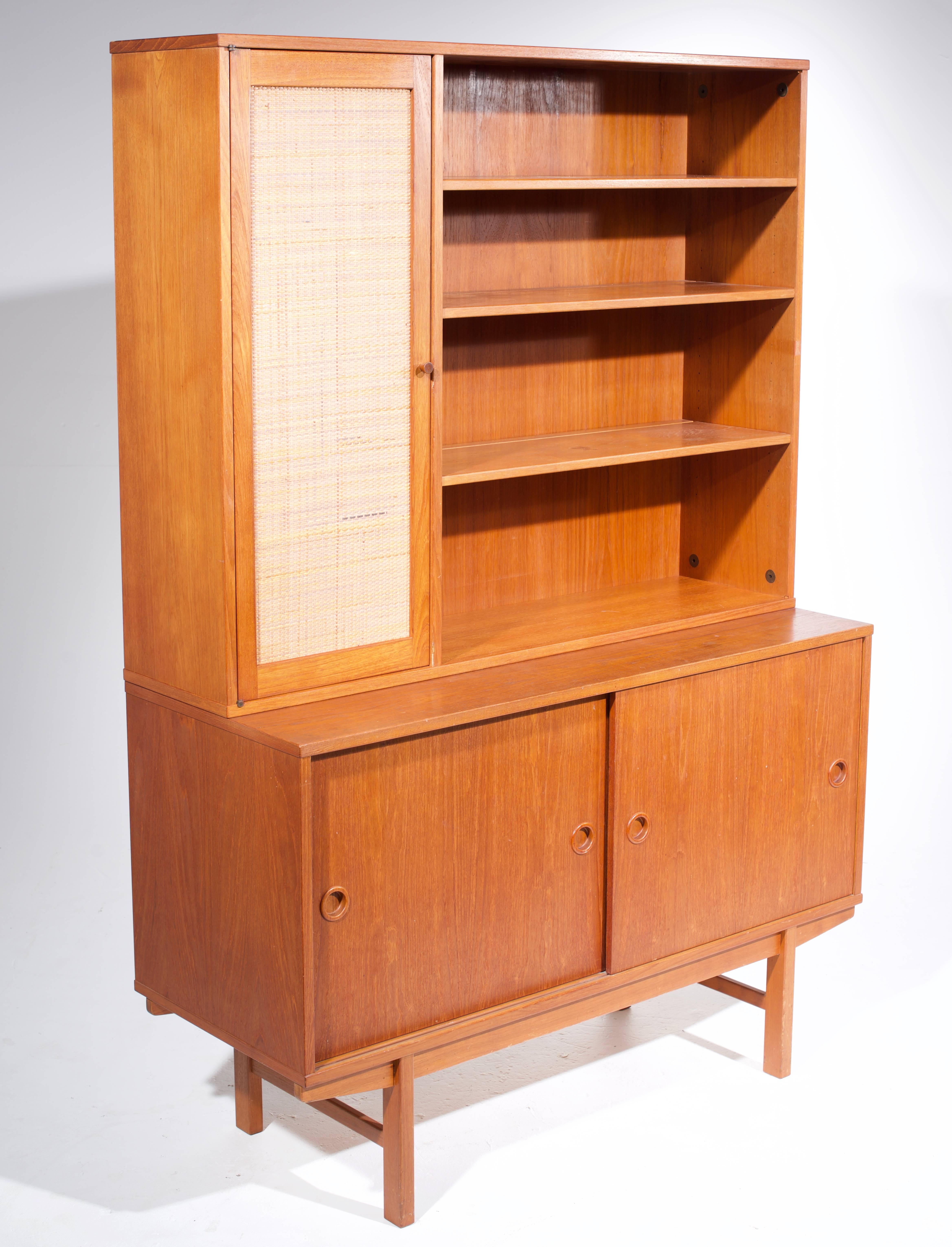 Teak credenza and removable shelving cabinet designed by Folke Ohlsson for DUX of Sweden, circa 1960s.