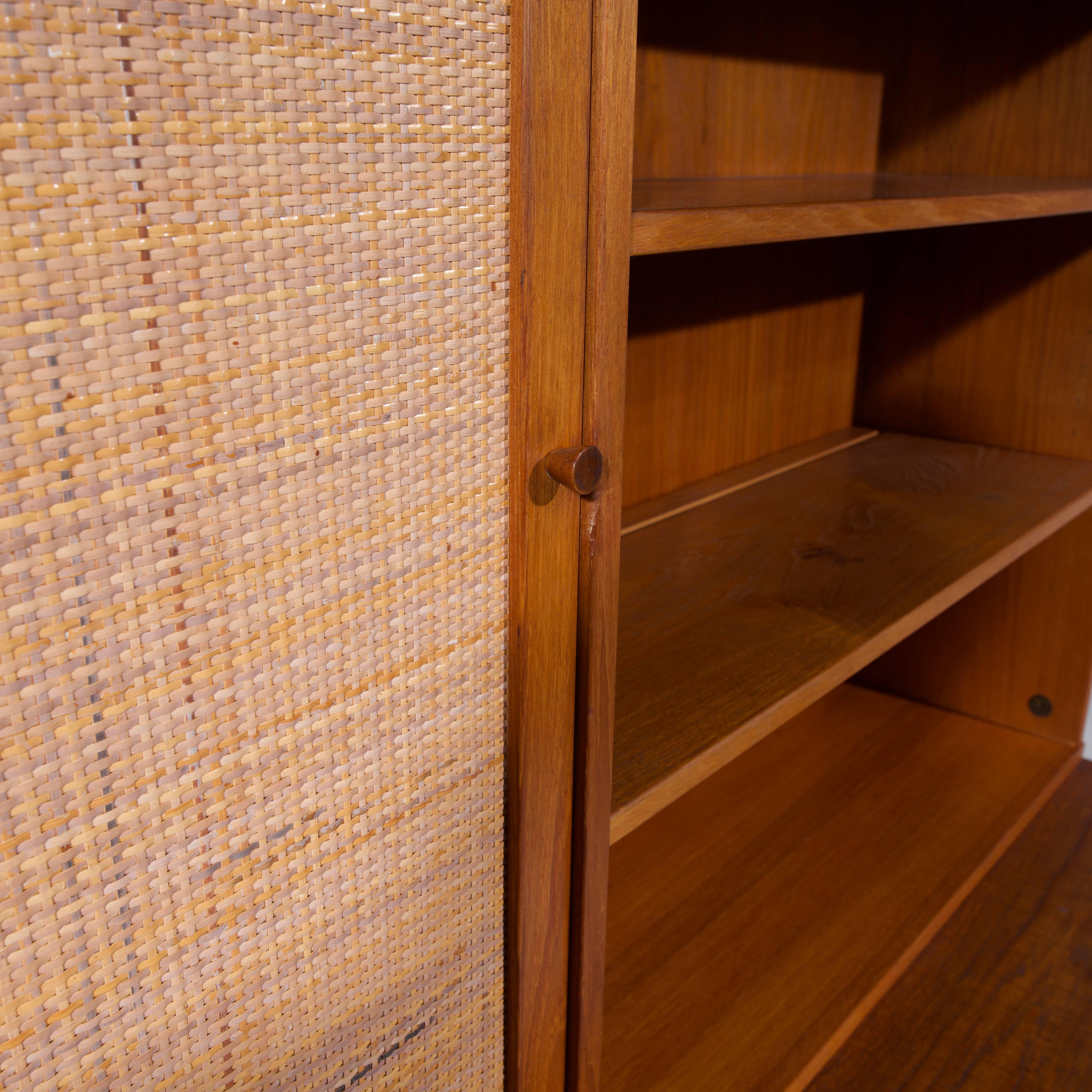 Folke Ohlsson Teak Credenza and Shelving Cabinet for DUX In Excellent Condition In Los Angeles, CA
