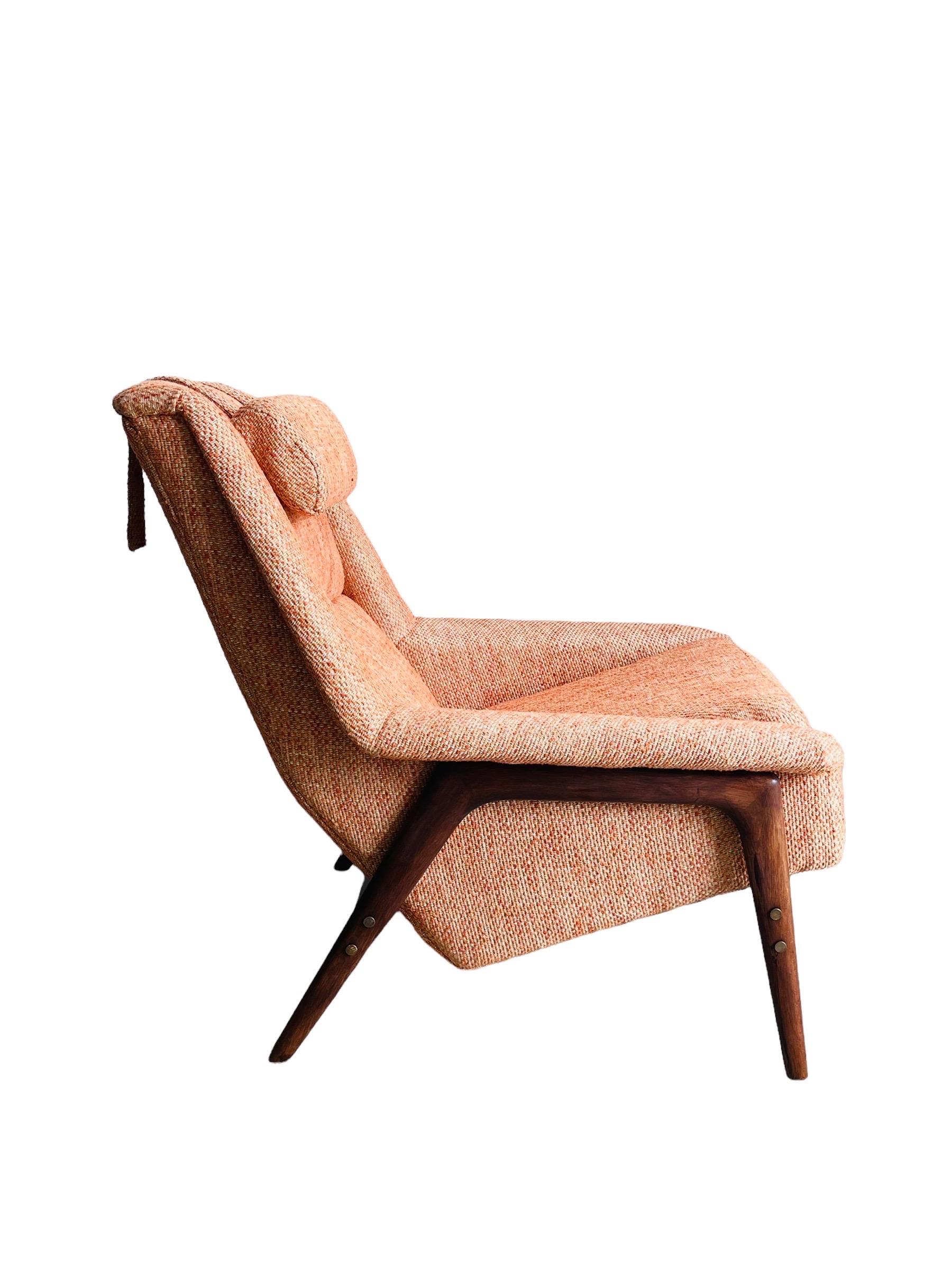 Folke Ohlsson Walnut Lounge Chair & Ottoman for DUX 1