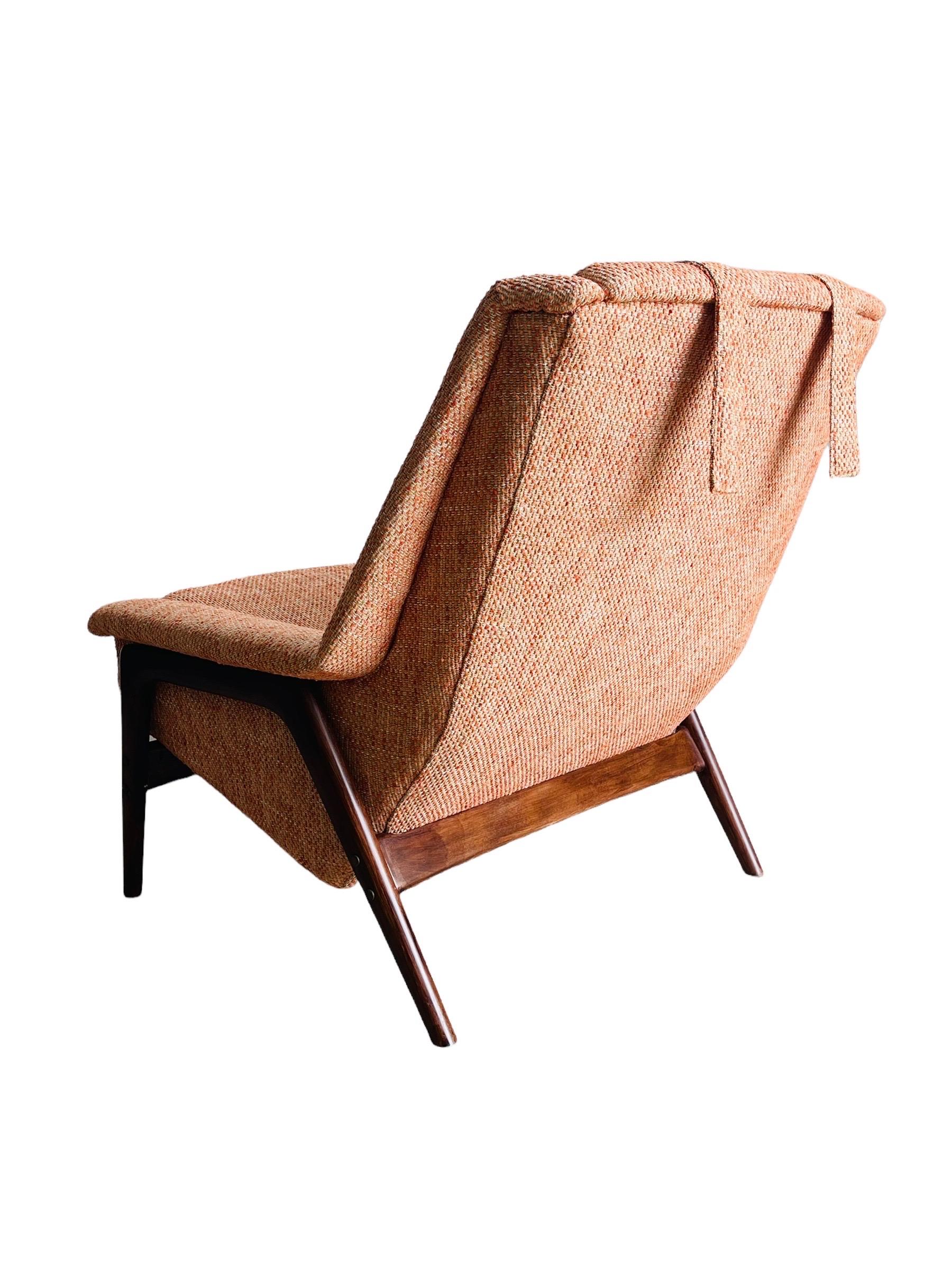 Folke Ohlsson Walnut Lounge Chair & Ottoman for DUX 2