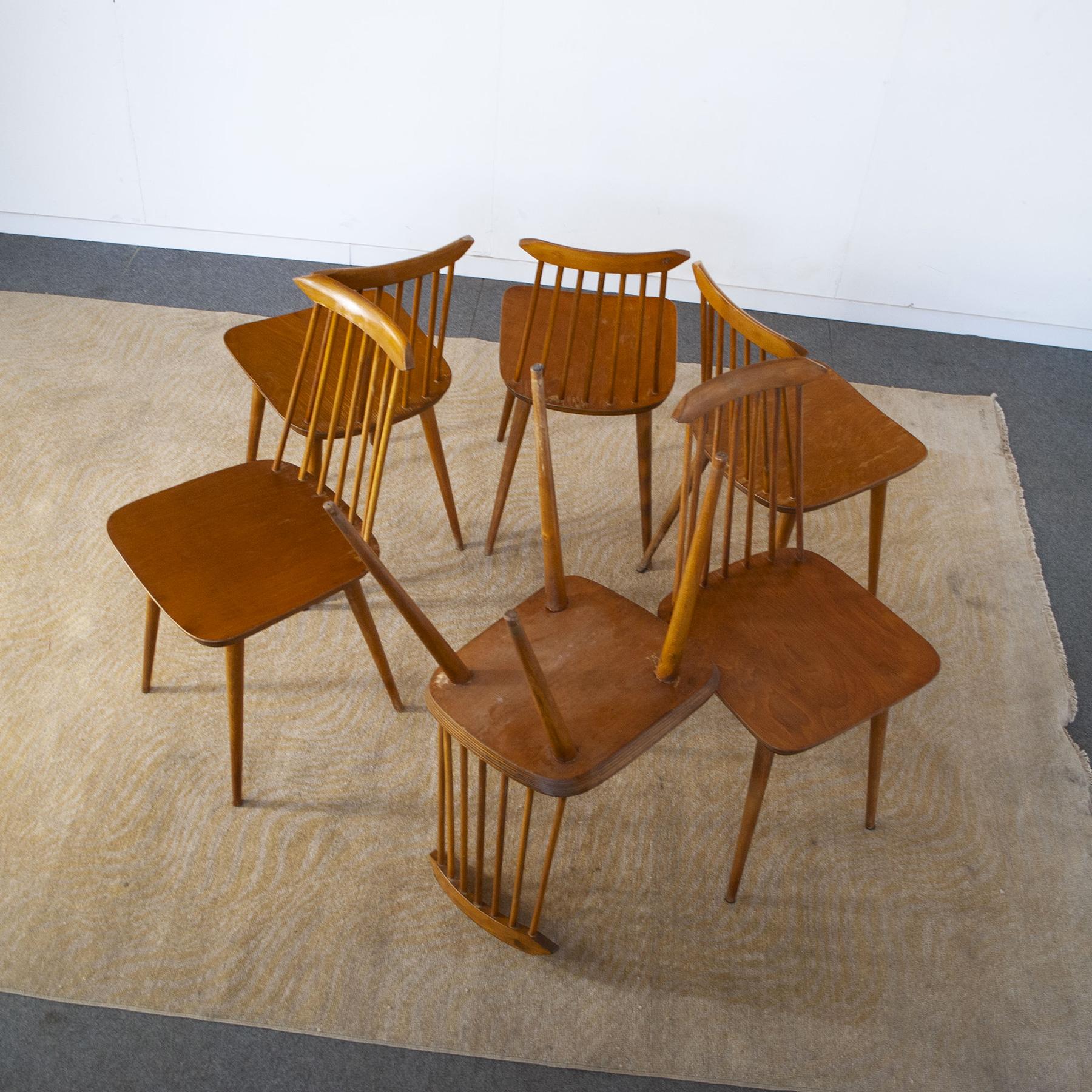 Folke Pålsson Set of Six Chairs in the Style from the Sixties For Sale 3