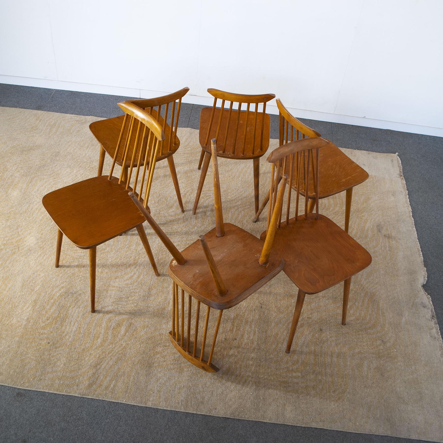 Folke Pålsson Set of Six Chairs in the Style from the Sixties For Sale 4