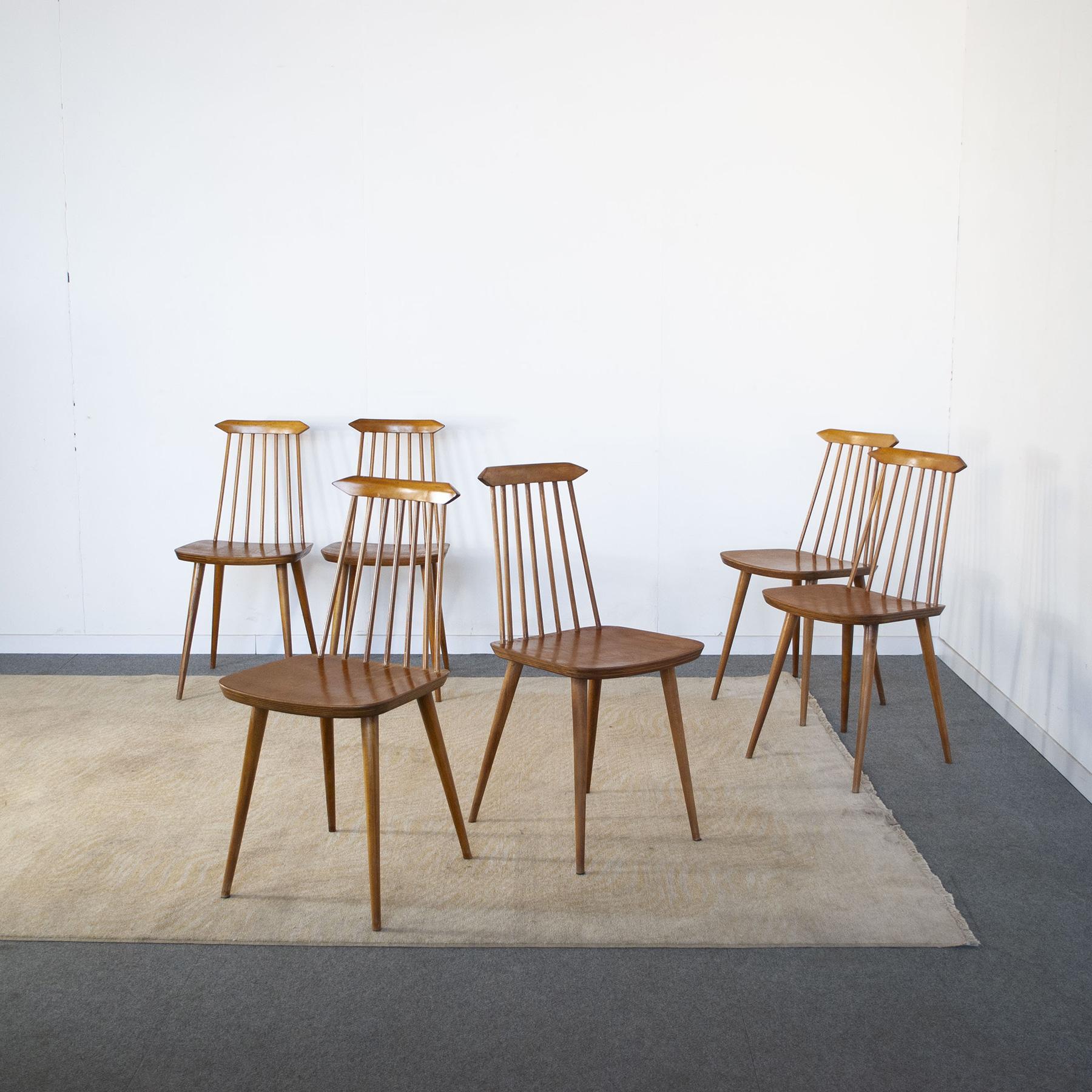 Mid-Century Modern Folke Pålsson Set of Six Chairs in the Style from the Sixties For Sale