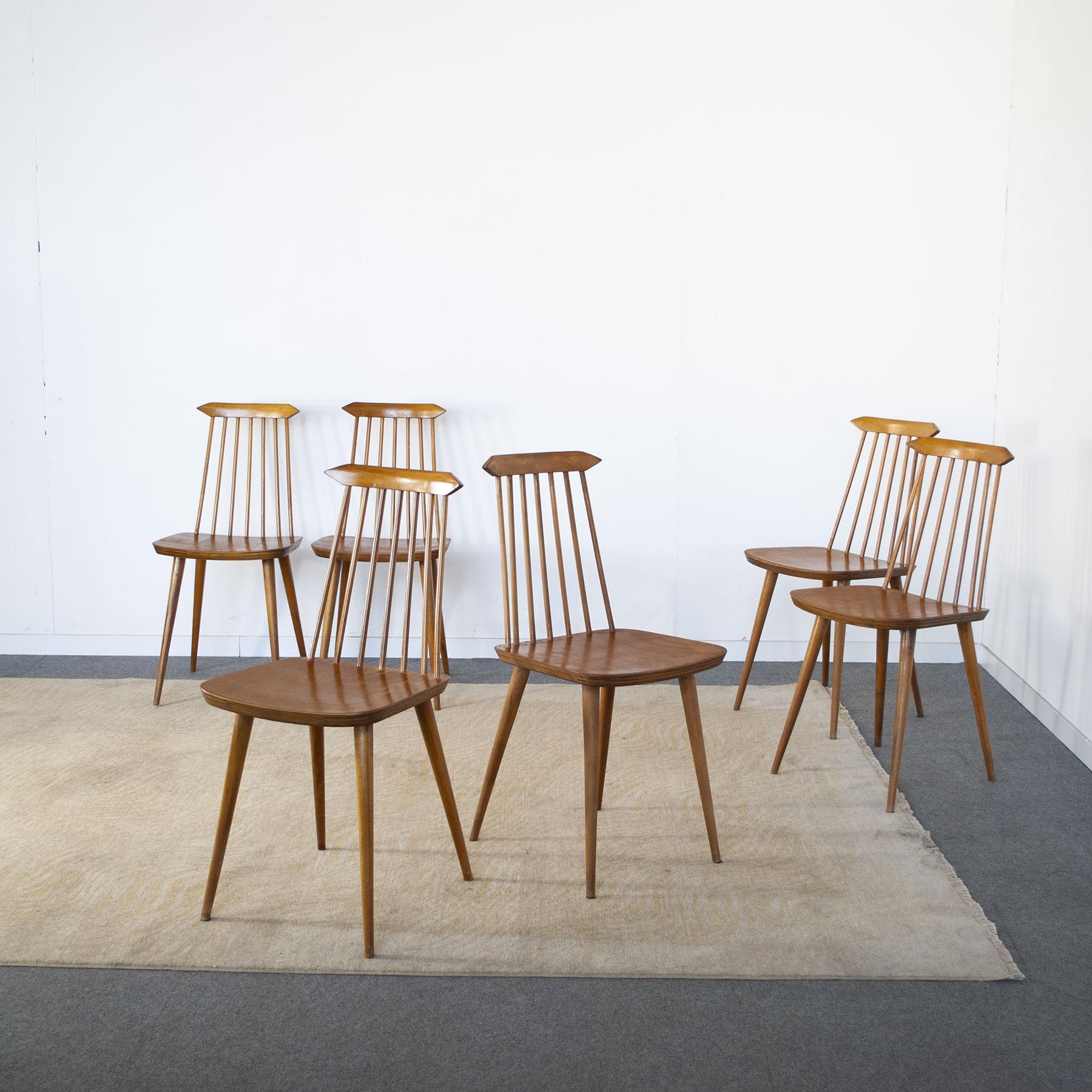 Scandinavian Folke Pålsson Set of Six Chairs in the Style from the Sixties For Sale