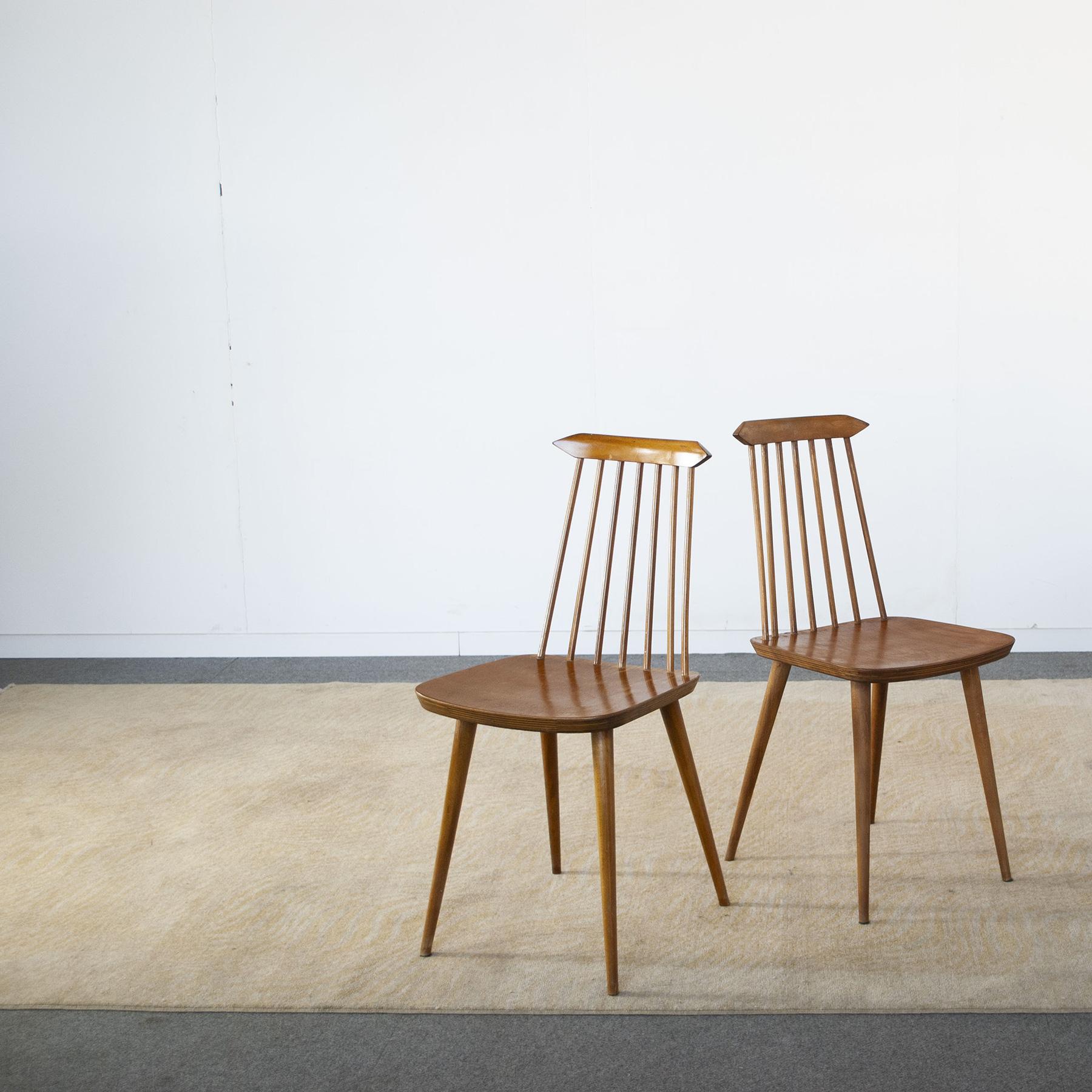 Folke Pålsson Set of Six Chairs in the Style from the Sixties In Good Condition For Sale In bari, IT