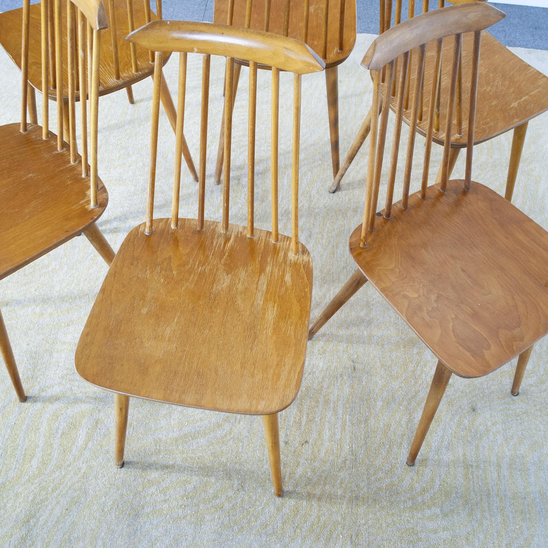 Folke Pålsson Set of Six Chairs in the Style from the Sixties For Sale 1