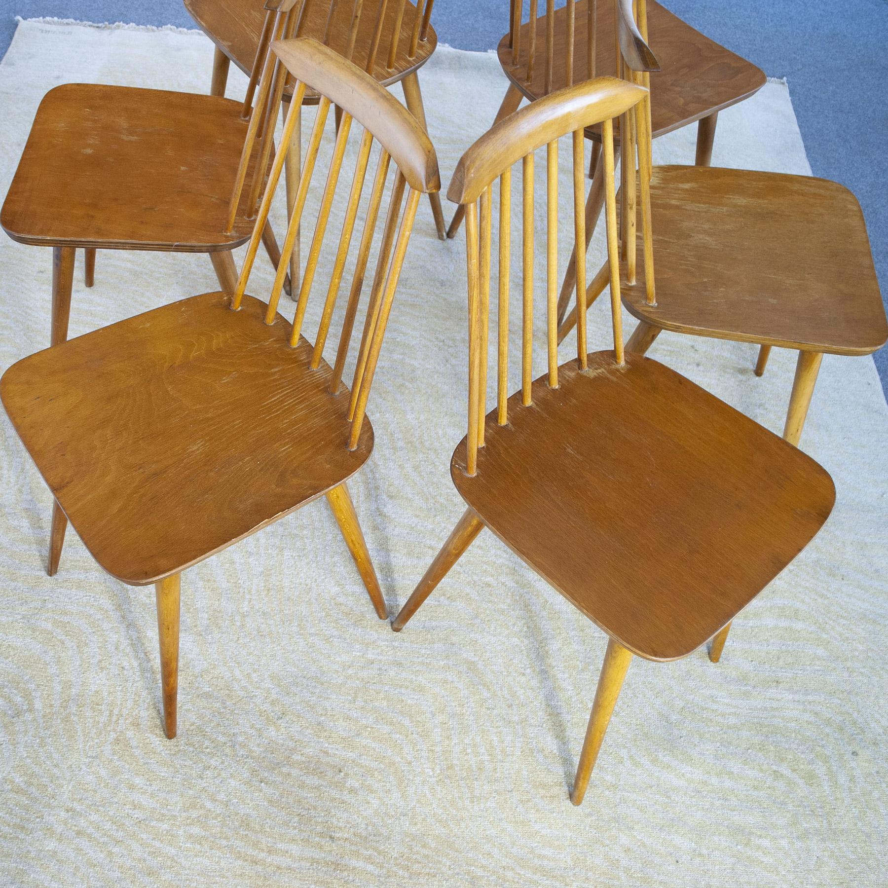 Folke Pålsson Set of Six Chairs in the Style from the Sixties For Sale 2