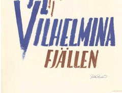 Vilhelmina Fjallen,   Vilhelminafjällen Sverige cartel de viaje original de época