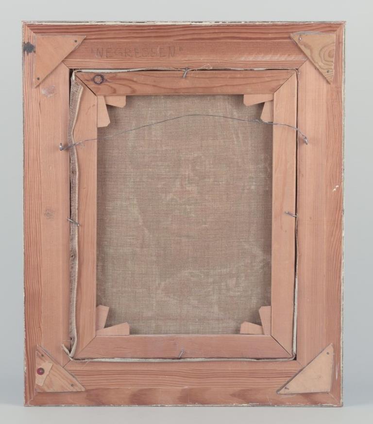 Folke Skoghäll, artista svedese quotato in borsa. Olio su tela. Ritratto di donna. in vendita 1