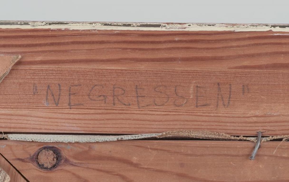 Folke Skoghäll, artista svedese quotato in borsa. Olio su tela. Ritratto di donna. in vendita 2