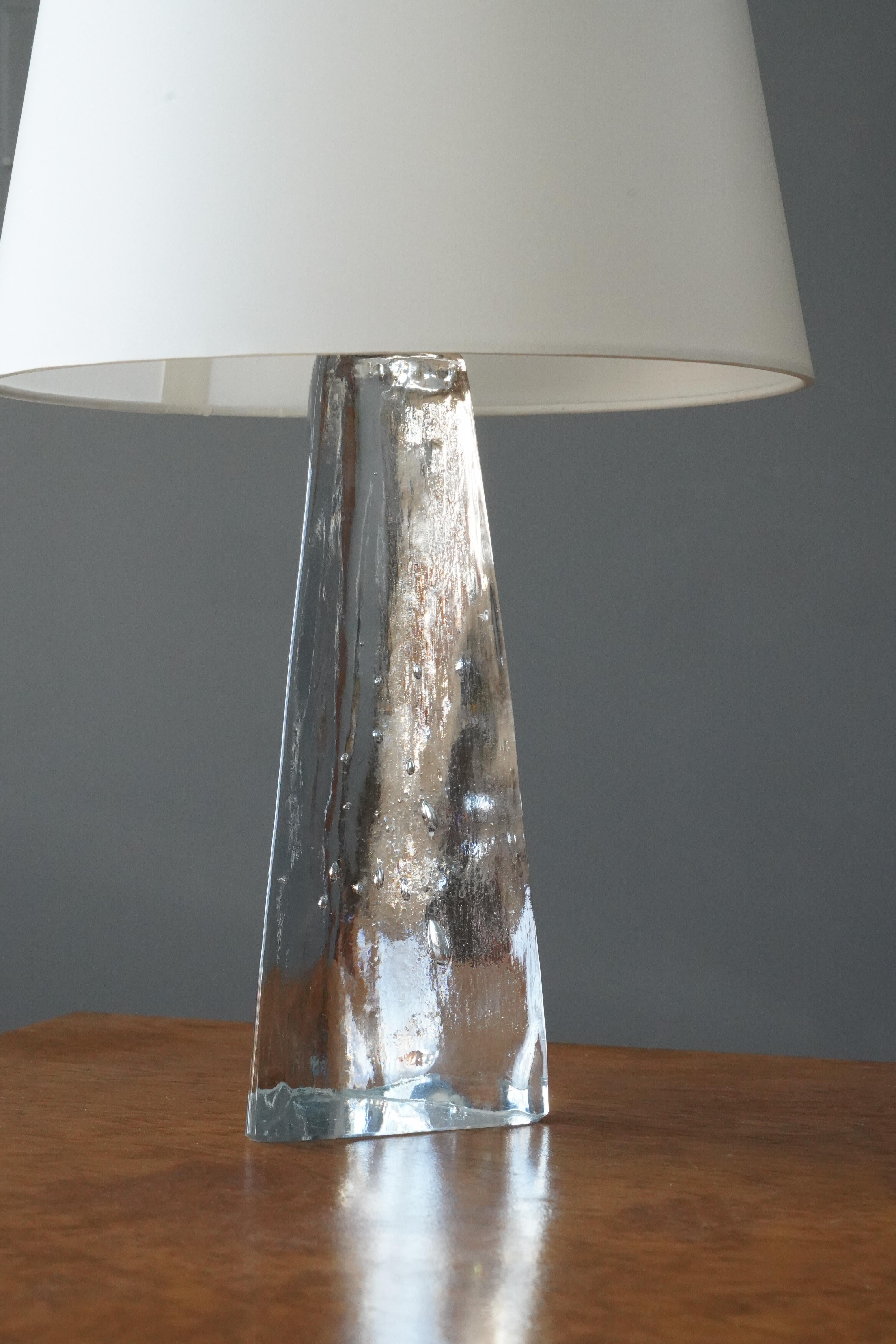 Mid-Century Modern Folke Walving, Freeform Table Lamps, Glass, Målerås, Sweden, 1960s