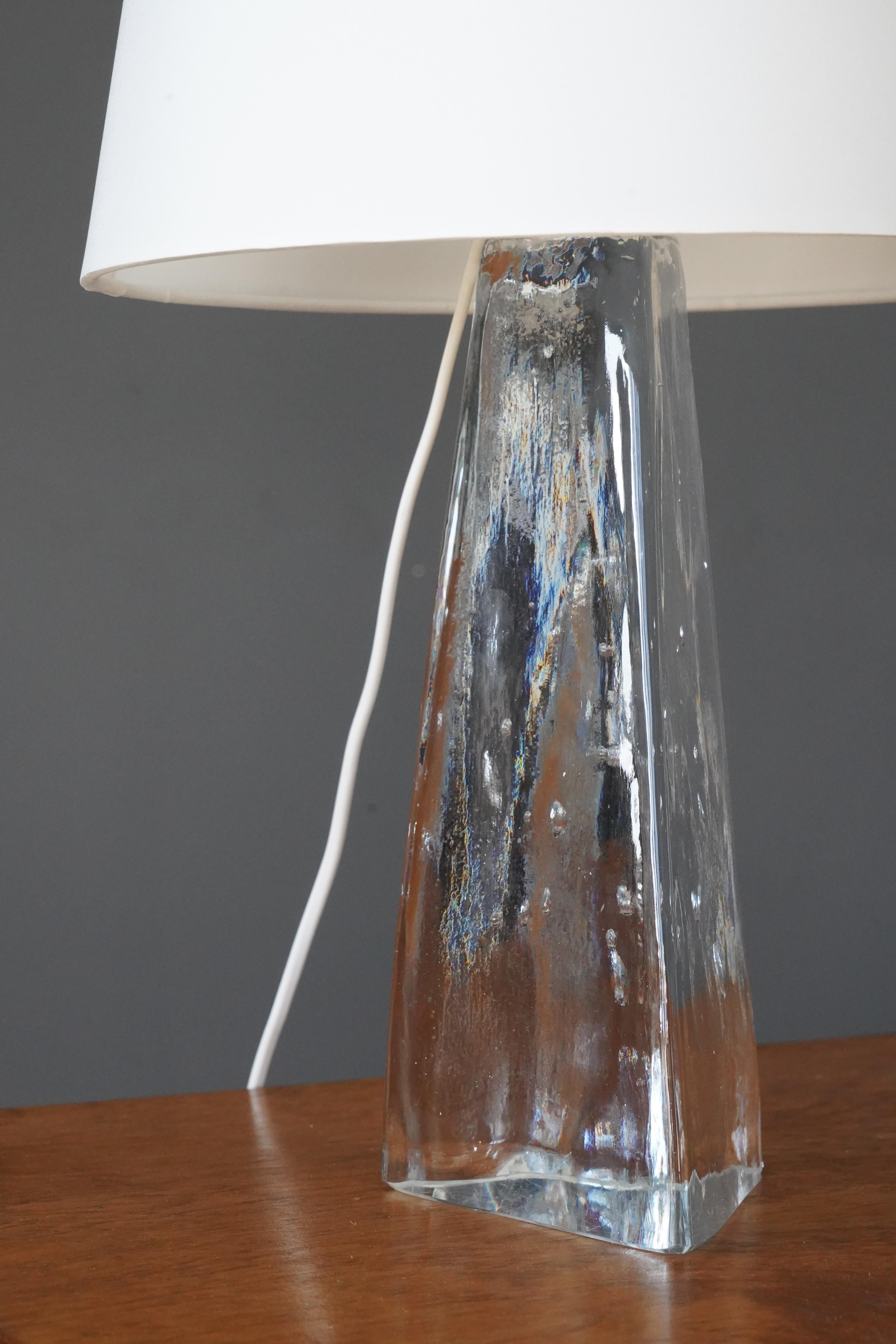 Swedish Folke Walving, Freeform Table Lamps, Glass, Målerås, Sweden, 1960s