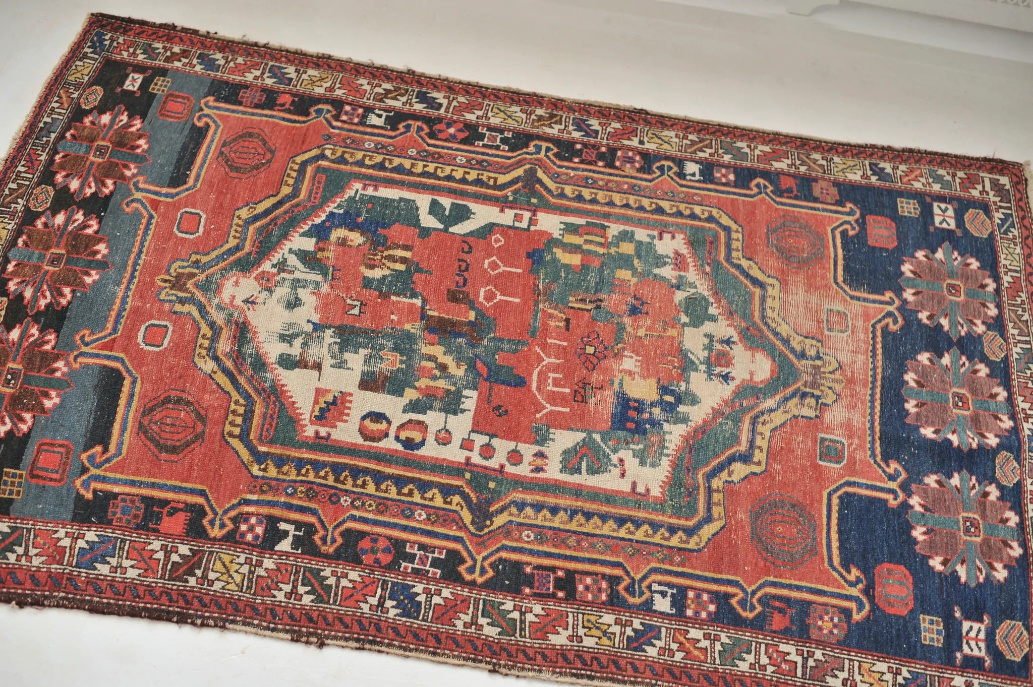 Zargos Folklore Wonderful Landscape Depiction Village Antique Rug

About: If you are an artist or any sort, or simply appreciate good quality and unique piece of art - then you will love this soulful and funky village rug woven with an abundance of
