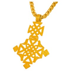 Retro Folkloric Gold Pendant