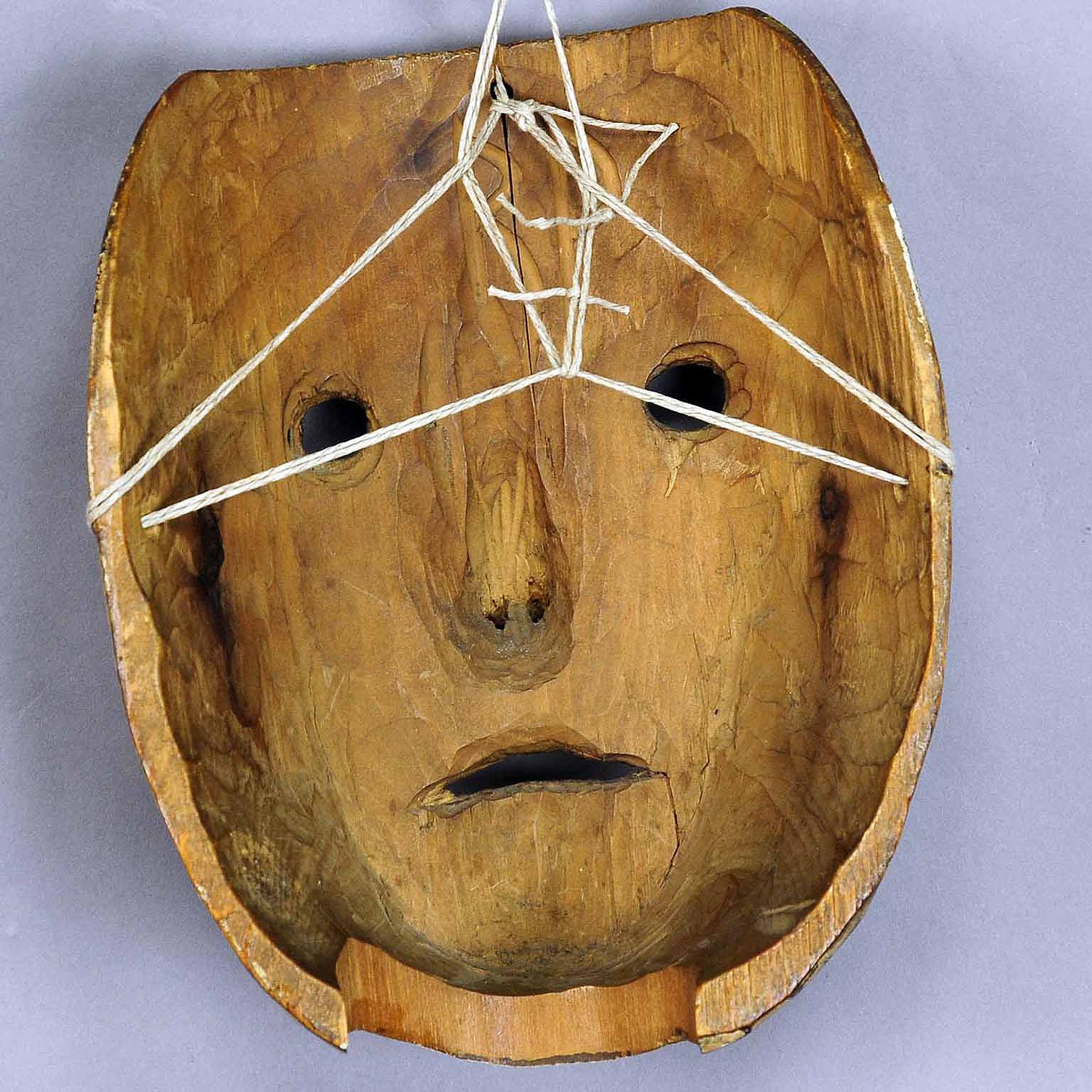 German Folksy Hand Carved Tyrolian Carnival Fasnet Mask from Tyrol