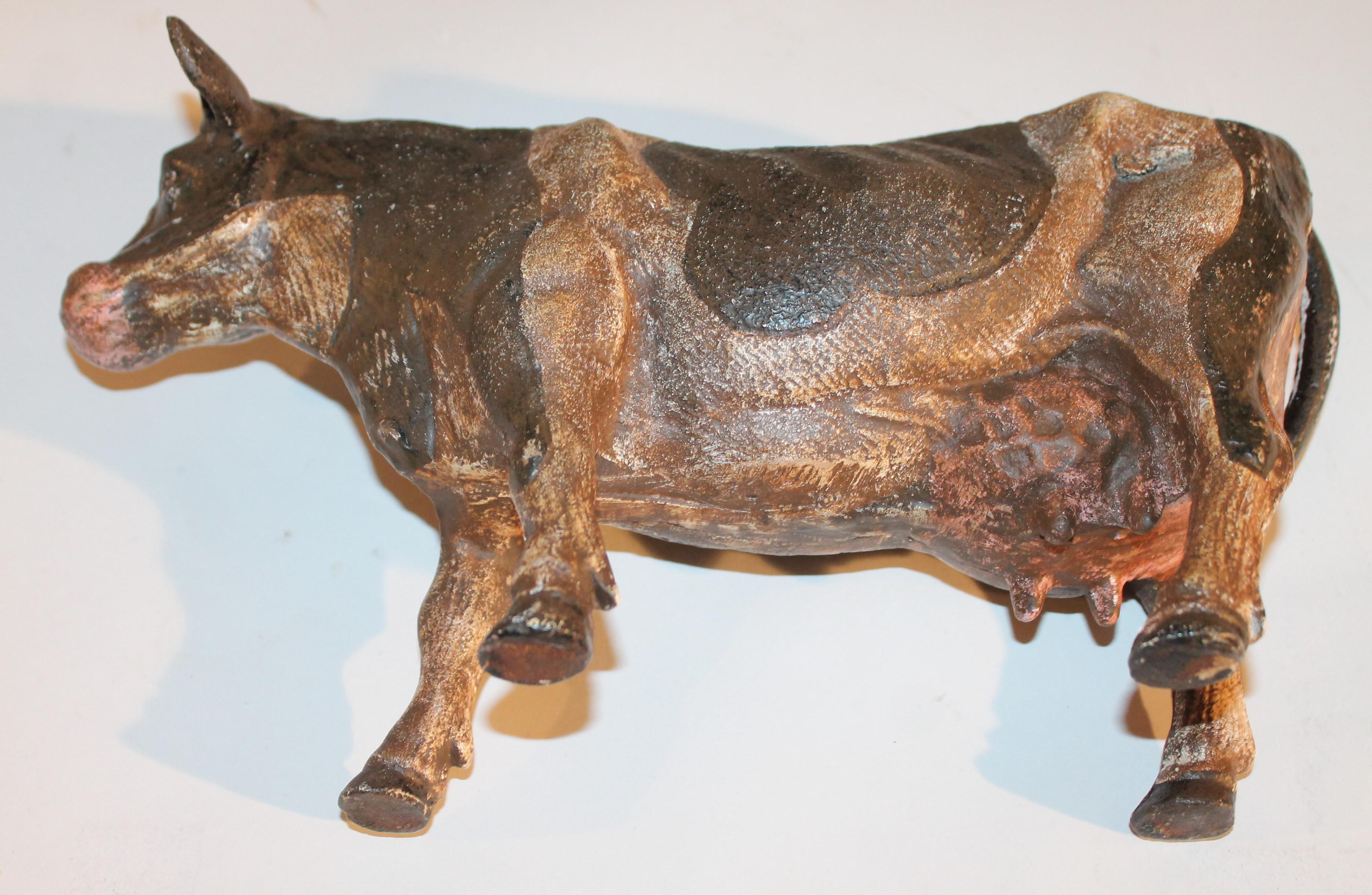 Country Folky Cast Iron Full Body Cow Door Stop