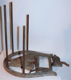 Folky Early 20thc Iron Boot Jack & Rack