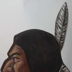 Folky Hand Carved Indian Head
