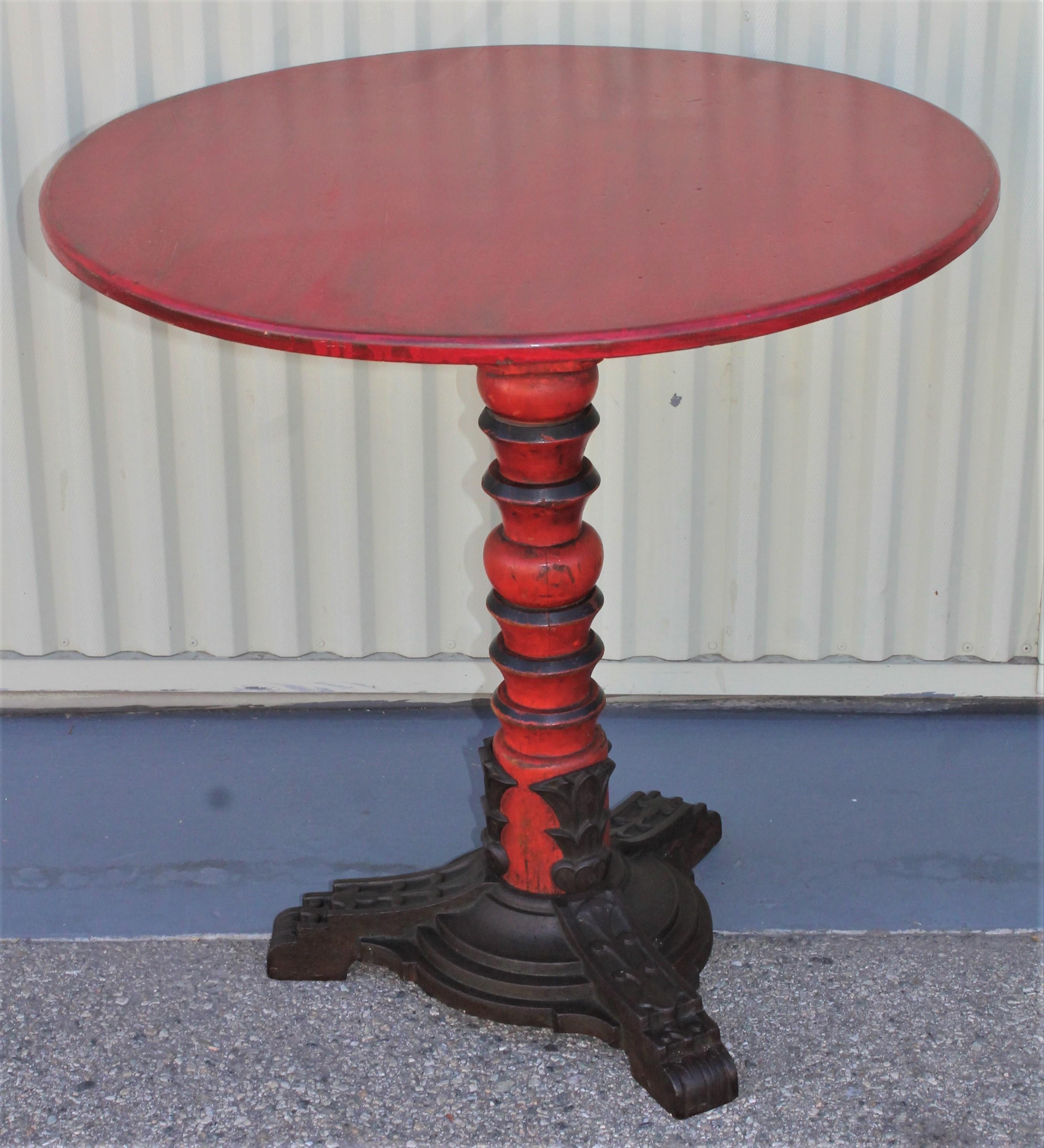 Art Deco Folky Iron Base Pedestal Table