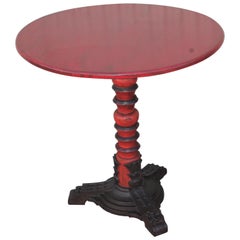 Antique Folky Iron Base Pedestal Table