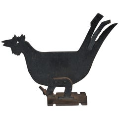 Butoir de porte / Gratte-bottes en fer folklorique en forme de poulet