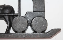 Folky Iron Door Stop of Horse and Buggy