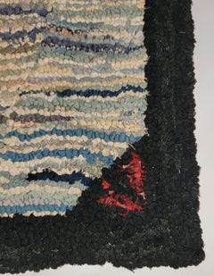 Folky Rooster Hand Hooked Rug