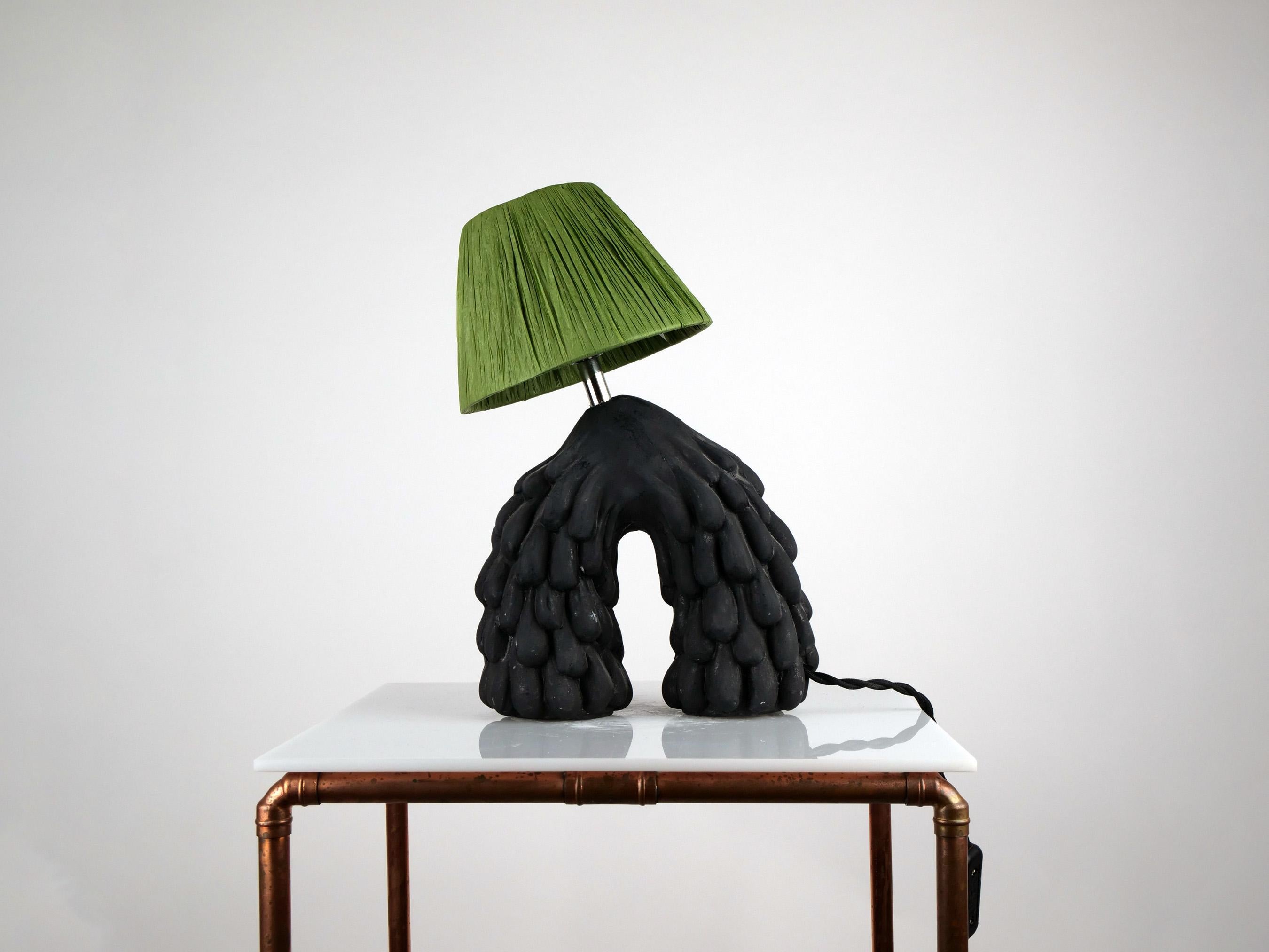 Glazed 'Follow' Table Lamp, Matte Black For Sale