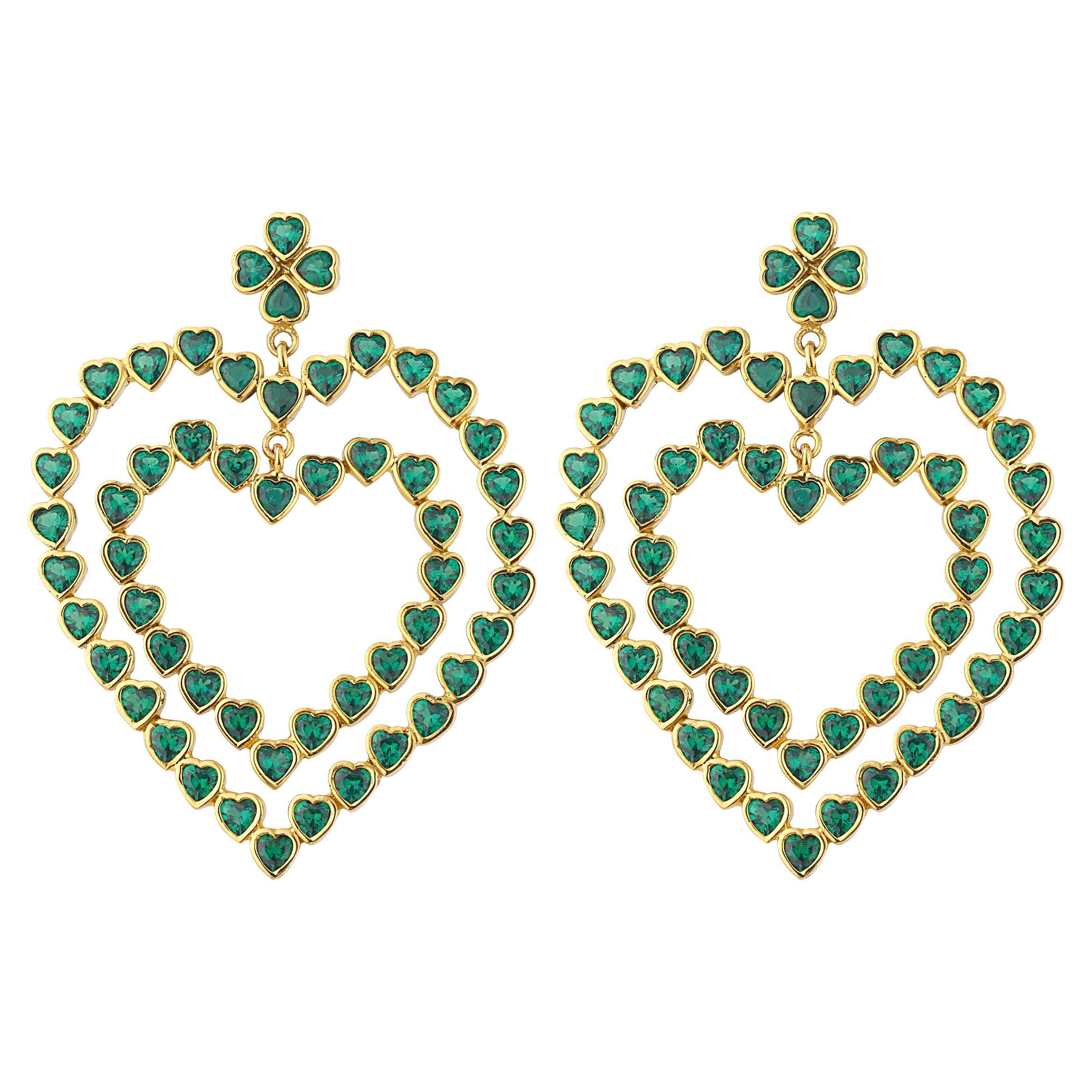 Follow Your Heart Earrings - Emerald Green