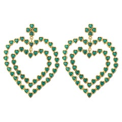Boucles d'oreilles "Follow Your Heart" - Vert émeraude