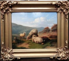 Antique Sheep In A Landscape, 19th Century, Follower Of Eugene Verboeckhoven