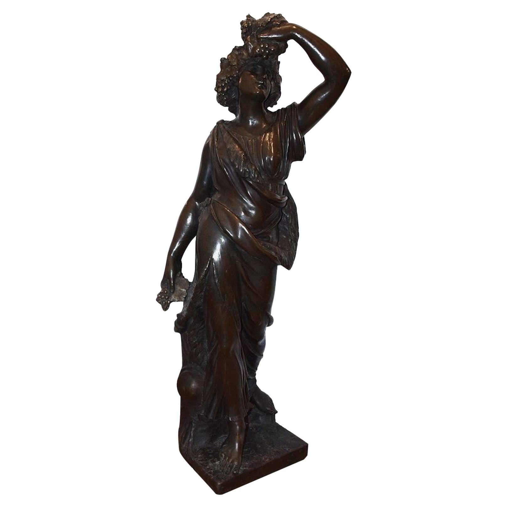 Follower of Bacchus, Original Bronze Sculpture by Italian Master End of 1800 For Sale