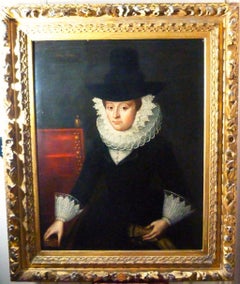 17thc Oil Portrait of Frances Graves (Nee Gourney) in Ruff Collar C1621