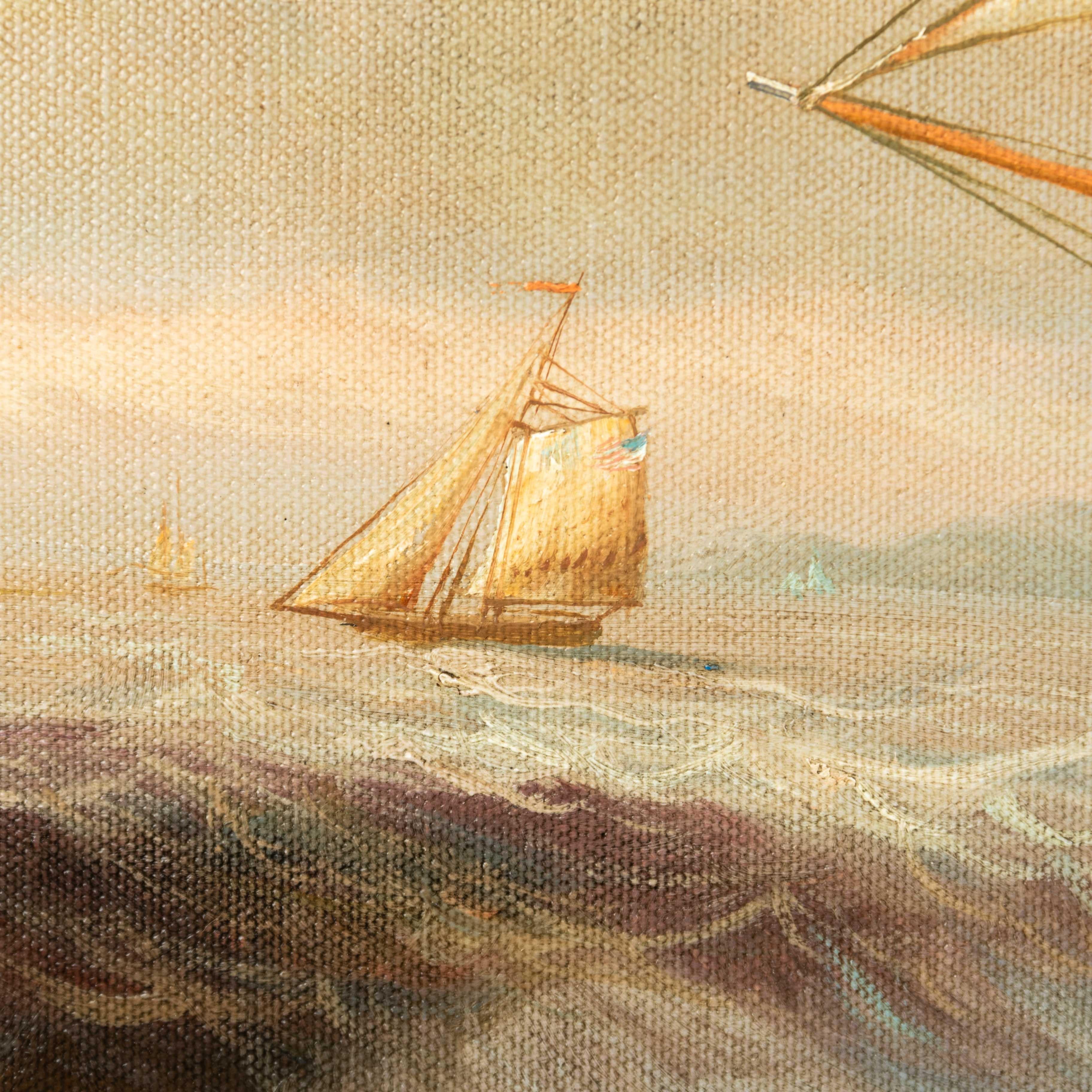XX secolo Seguace di Henry Randolph Martz Grande nave da crociera americana firmata in vendita