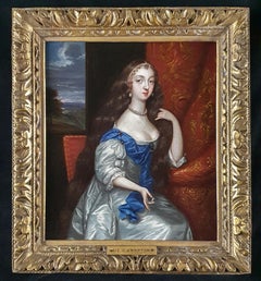 Antique Portrait of a Lady, Manor House Provence, Coombe Abbey, oil on canvas painting