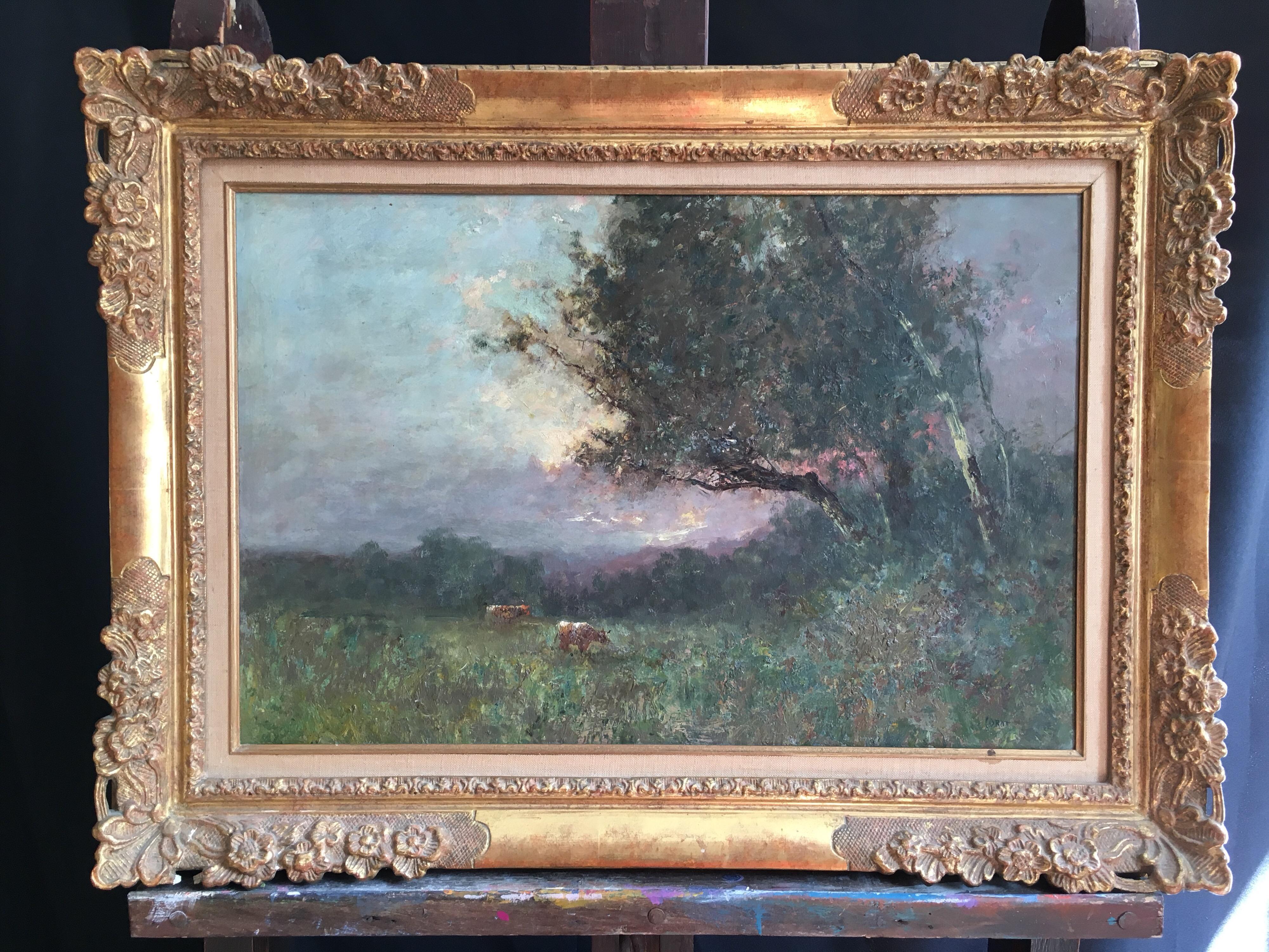 Antique Impressionist Landscape, Oil Painting, Signed 1