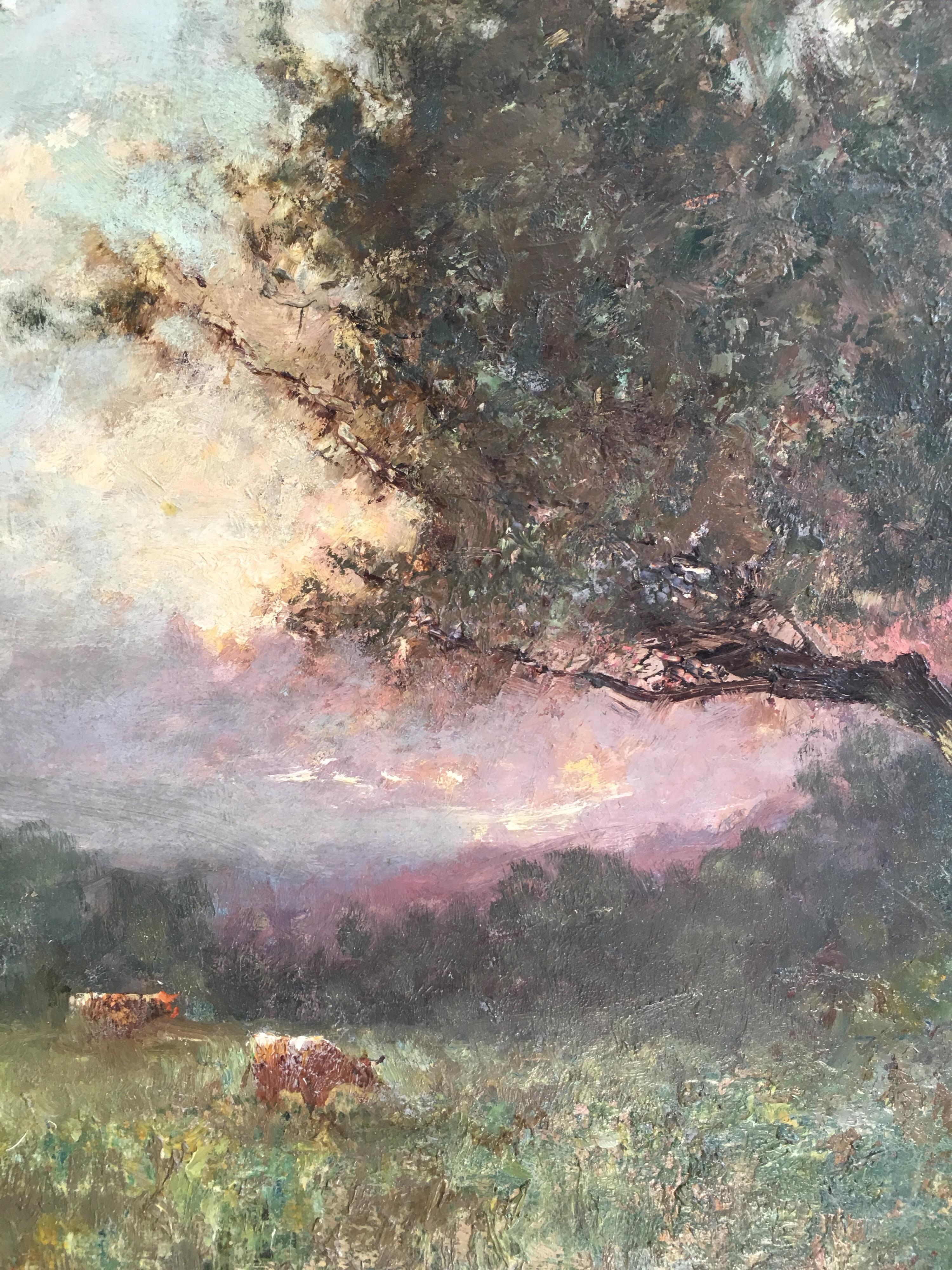 Antique Impressionist Landscape, Oil Painting, Signed 4