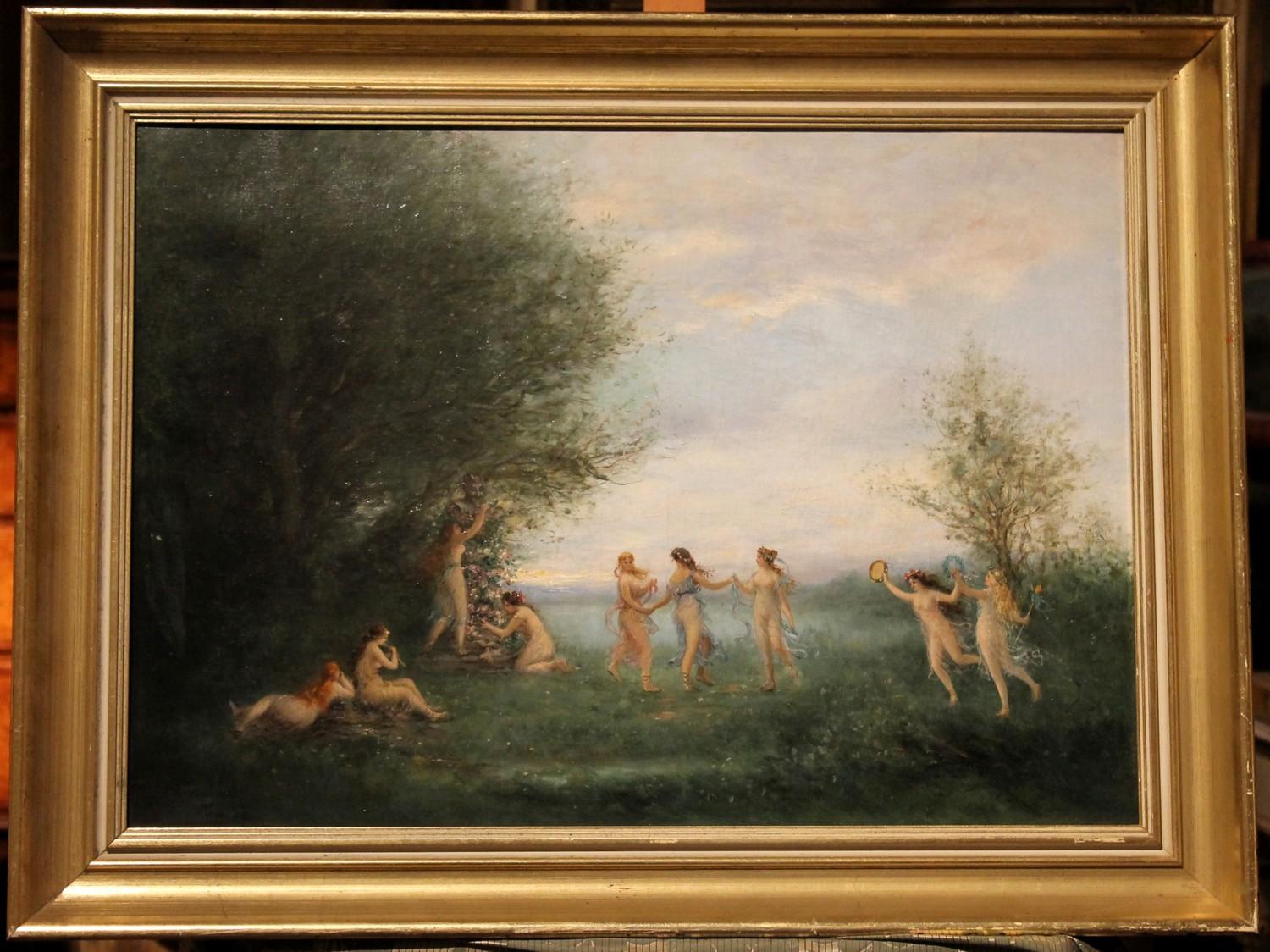 Antique Oil on Canvas Painting 
