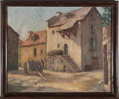 Follower of Jean Masson (1900-1988) - Framed Oil, Square in Sainte Eulalie