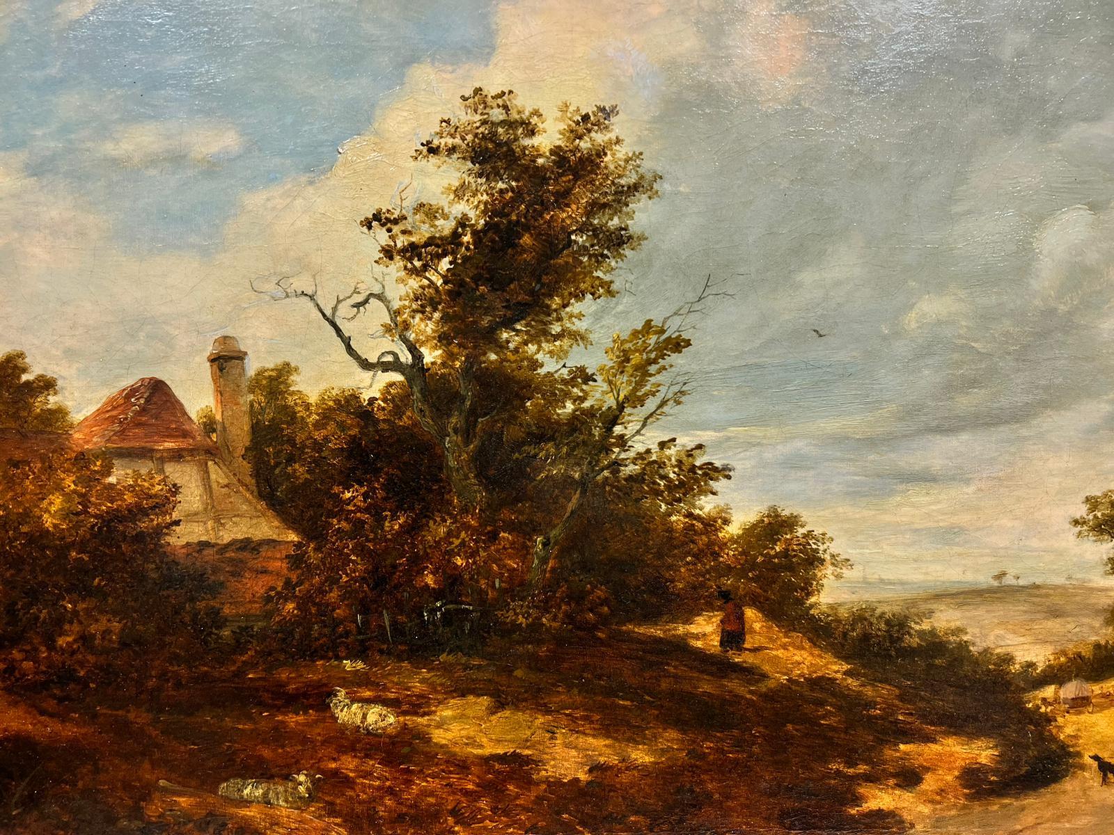 Artist/ School: English School, circa 1830's, follower of John Constable

Title: The Rural Lane

Medium: oil on canvas, framed

Framed: 22 x 28 inches
Painting: 18 x 24 inches

Provenance: private collection, England

Condition: The painting is in