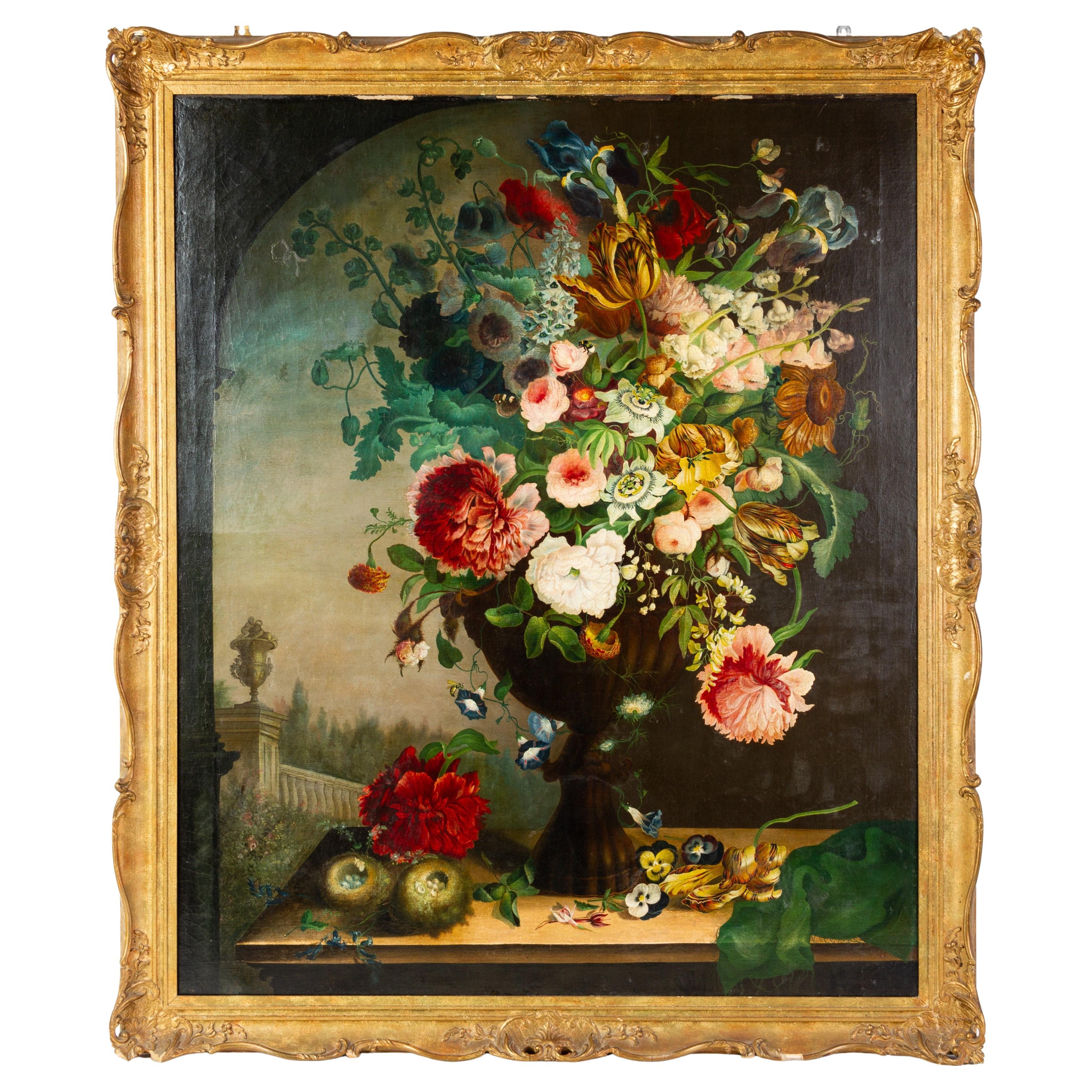 Seguace di Justus van Huysum il Vecchio (Amsterdam 1659-1716) Natura morta di fiori