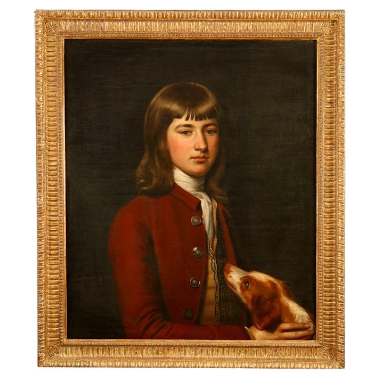 Anhängerin von Nathaniel Hone, R.A. (Irisch, 1718-1784) "Bildnis eines Jungen mit seinem