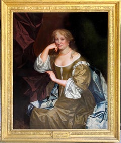 Großes britisches Porträtgemälde einer Dame - Barbara Campion - Peter Lely