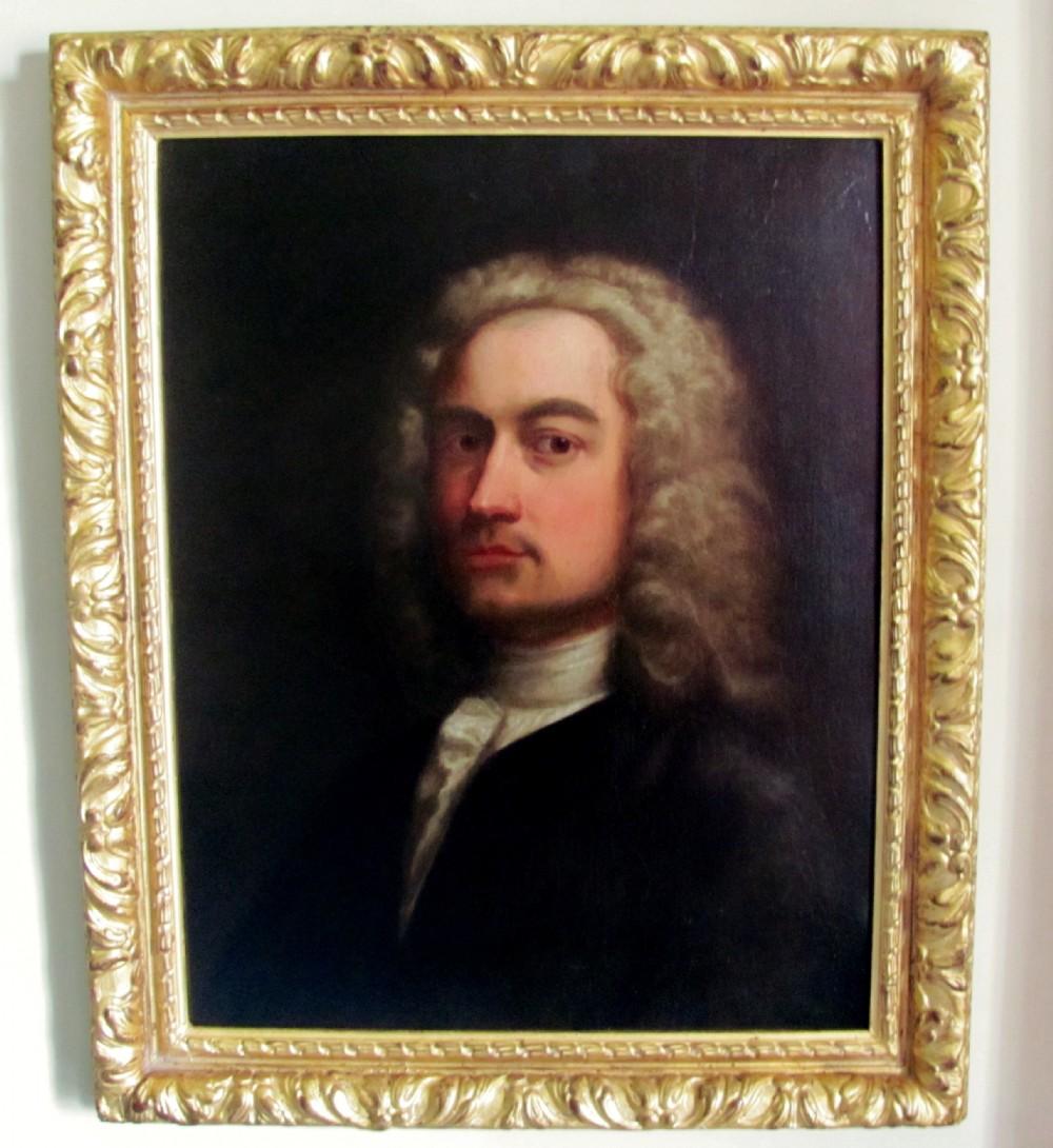 peter lely (follower) 18th century Portrait Of A Gentleman - Old Masters Painting by (follower of) Peter Lely
