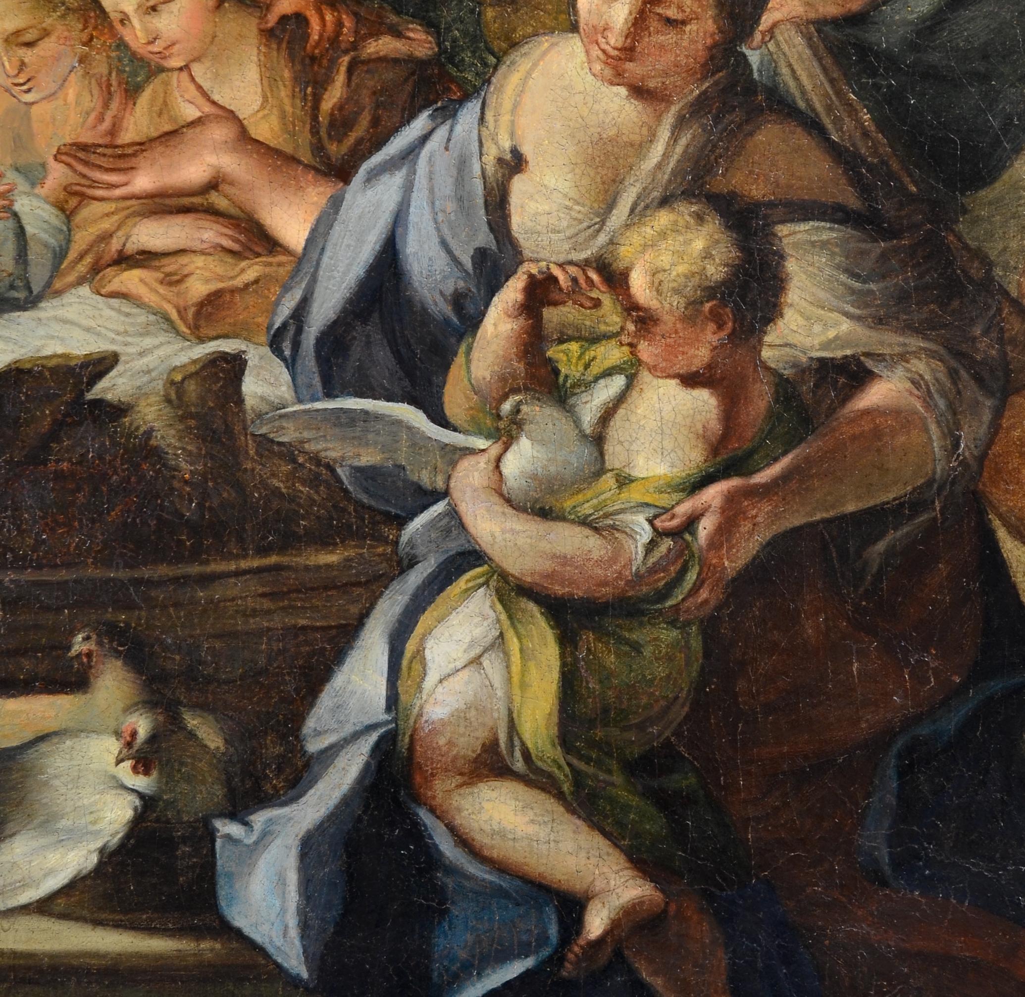 Adorazione dei pastori Pittura Olio su tela Italia XVIII secolo in vendita 2