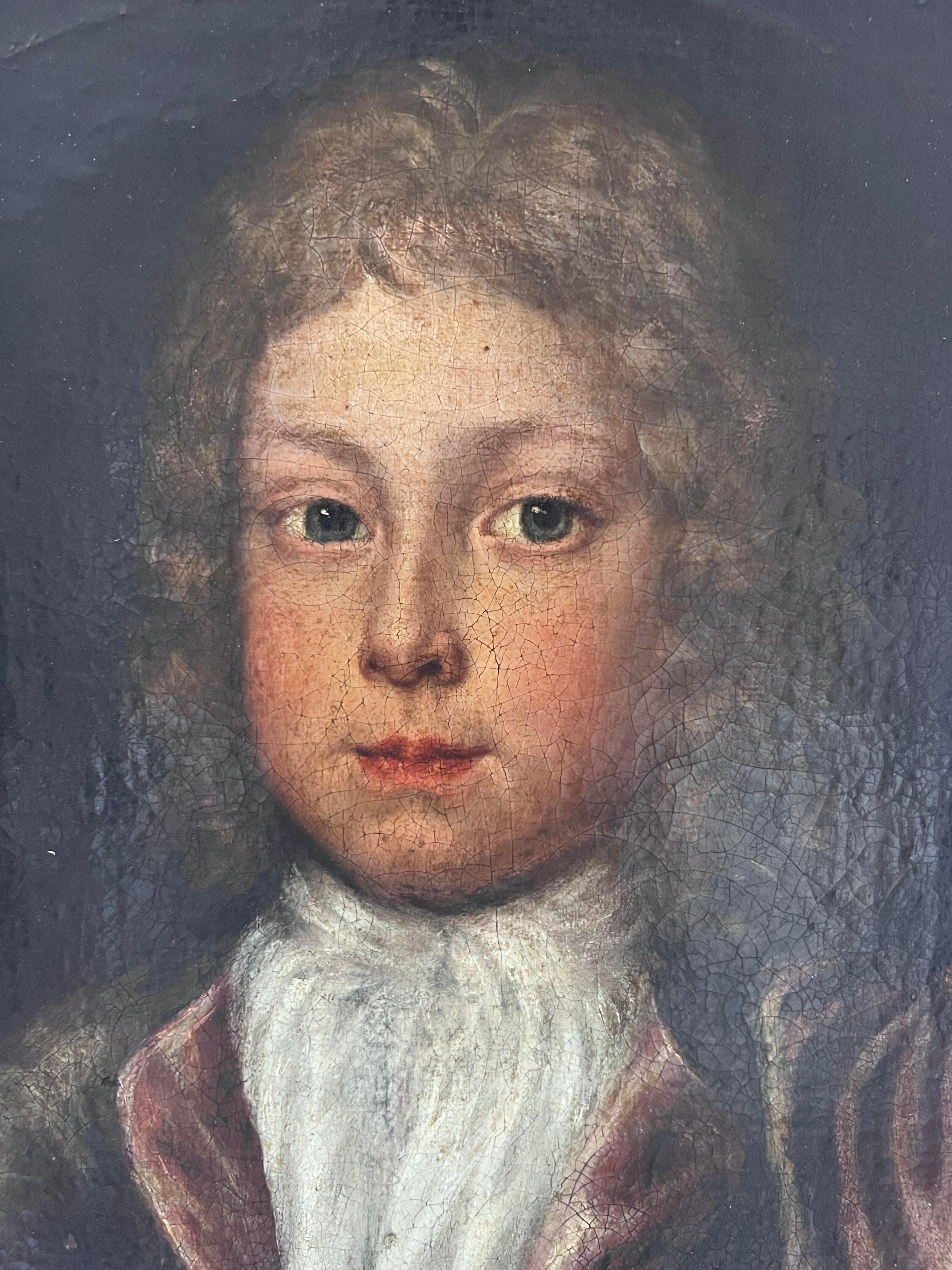 Baroque English Portrait of boy and his dog For Sale 3